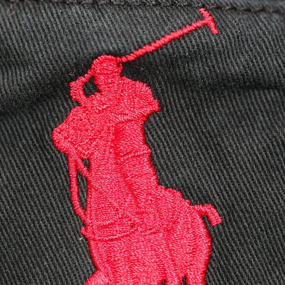 NWT POLO RALPH LAUREN WOMEN BIG PONY & #3 PATCH BEACHSIDE BUCKET HAT BLACK/RED - Picture 3 of 5